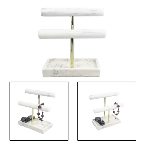 Φορητό Marble2Tier Βραχιόλι Κοσμημάτων Κολιέ Βραχιόλι Ρολογιών Βάση Ράφι Επιτραπέζια 2