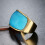 Gold-Plated Stainless Steel Brown Stone Ring 5