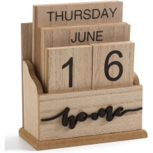Wooden Disc Perpetual Calendar – Manual Rotating Desk Calendar for Home/Office, Graduation Gift, Compatible with All Years