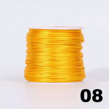 55 meters 1.5mm Braided Macrame Satin Silk Cord Chinese Knot Nylon Rattail-8# Gold