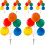 stk. assorterede farvede ballon-cupcake-pinde dekorative bagepynt 1
