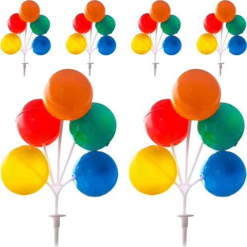 stk. assorterede farvede ballon-cupcake-pinde dekorative bagepynt