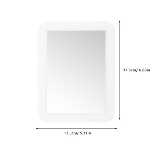Magnetic Locker Mirror Rectangular White Plastic Glass 2 pcs 1