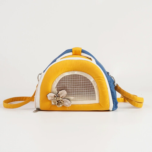 (S Orange A073) Pet Carrier Backpack for Small Pets, Breathable Mesh 2