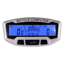 Bedrade fietskilometerteller met lcd-display, snelheidsmeter en stopwatch – Compatibel met racefietsen, inclusief stuurtas, telefoonhouder,