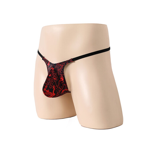 Men's G-String Thong Stretch Underwear Red M 1