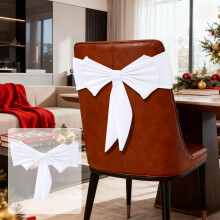 Nœud de dossier de chaise extra épais à coussin d'air, 35 cm (13,78 po), blanc – Compatible avec les chaises de banquet, de mariage et de fête
