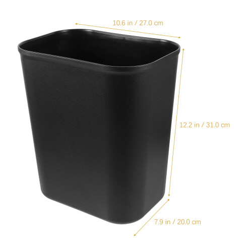 Space Saving Black Trash Can for Office Kitchen Under Desk Use 1