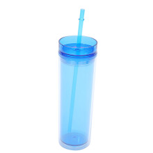 Gobelet isotherme de 473 ml (16 oz) avec couvercle et paille – Gobelet à bec transparent à double paroi pour les sports d'été, compatible avec