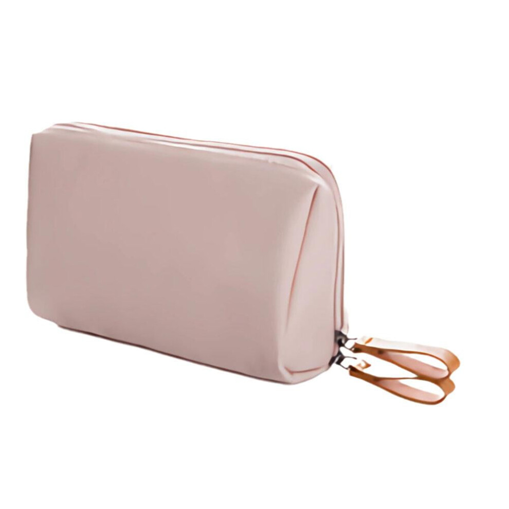 Pink/Black Waterproof Nylon Cosmetic Bag With Multiple Compartments For Daily Storage And Organization