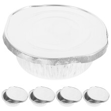 5 Pcs Aluminum Round Pans Fryers Hot Pot Tin Foil