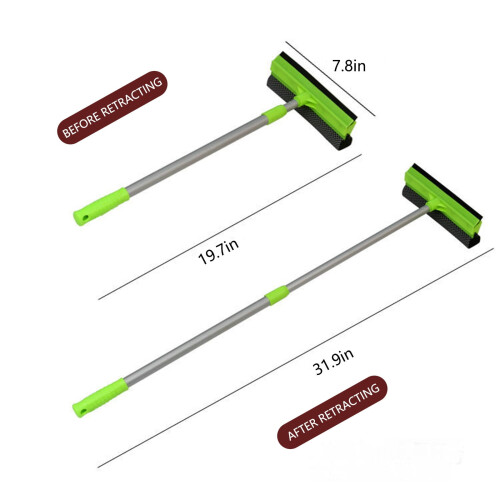2-in-1 Window Scraper with Retractable Handle and 2