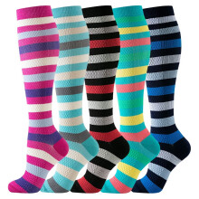 Compression Socks for Women Circulation Knee High 6 Pairs for Nurses, Running, Travel, Athletic,Style 34