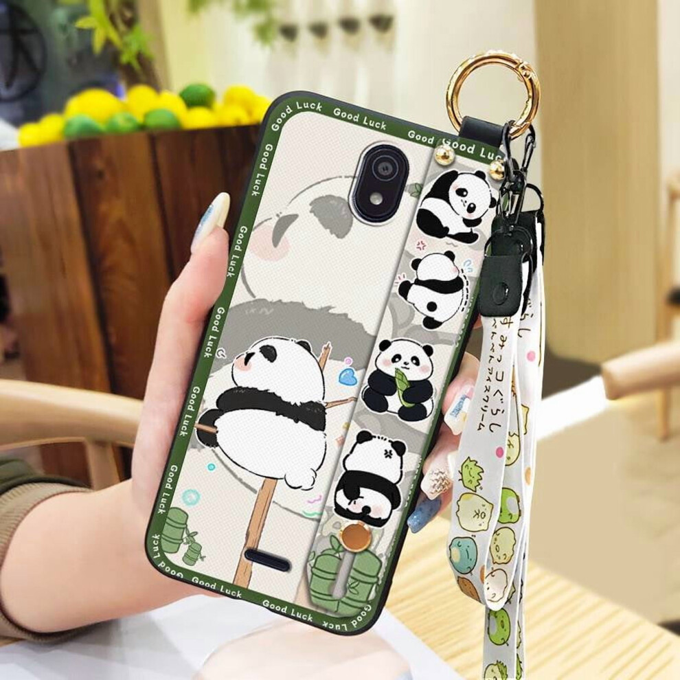 Cute Panda Phone Case For Nokia C100 Â Waterproof Silicone, Kickstand, Wrist Strap, Dirt-Resistant, Compatible With Nokia C100 9193271205685