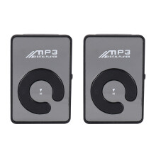 2X Mirror Clip USB Digital MP3 Music Player Support 8GB TF Card Black
