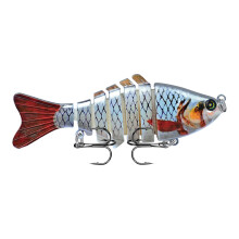 Realistic Swimming Fishing Artifact Baitcaster Rod & Reel Combo, Telescopic, Right-Handed, Compatible with Catfish