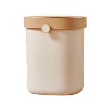 Reusable Open-Top Garbage Can, Beige, 8.27x8.66x10.24'', Sturdy & Stylish for Bedroom/Kitchen/Living Room/Bathroom