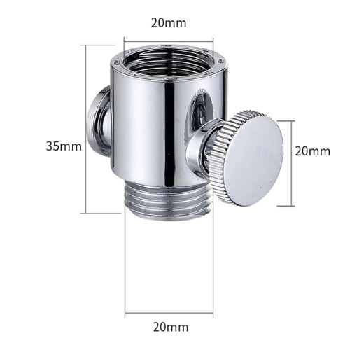 Adjustable Shower Head Diverter Flow Regulator Valve Sprayer Shut-Off Switch 1