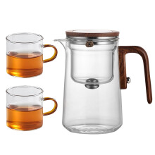 Enchanti Tea Pot Glass with Wooden Handle and Infuser 720ml