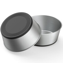 Stainless Steel Dog Bowls Set of 2 – Anti-Rust, Non-Slip Rubber Base, BPA-Free, Food & Water Bowls for Small Dogs (17oz, 2.1cup)