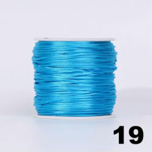 55 meters 1.5mm Braided Macrame Satin Silk Cord Chinese Knot Nylon Rattail-19# Auqa Blue
