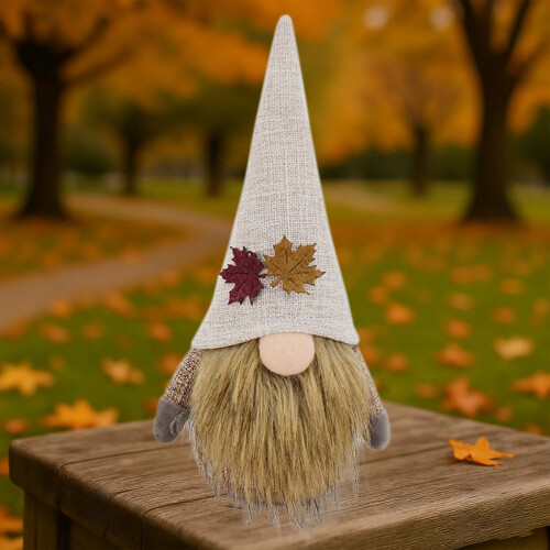 Fall Gnomes Decorations 3D Maple Leaf Plush Stuffed Gnome