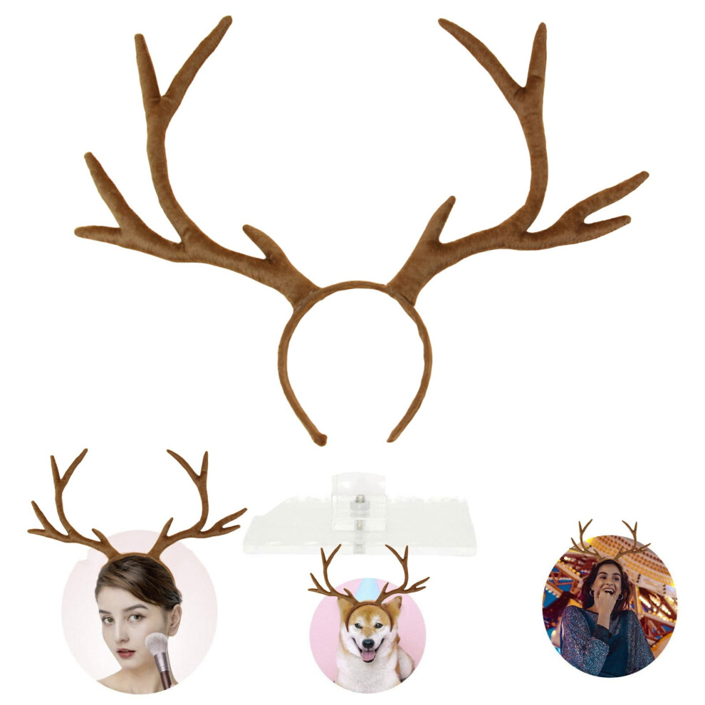 Christmas Deer Ears Headband Furry Bunny Hair Hoop 1pc