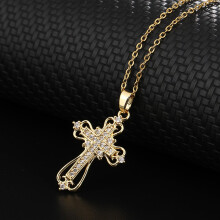 Cross Pendant Necklace for Women Colorful Zircon for Women Jewelry Valentines Day