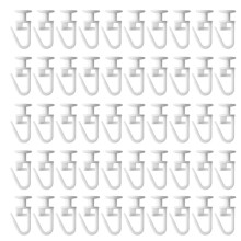 50Pieces PVC Curtain Track Sliders Gliders with Opening Hook for Window Drapery
