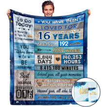 Regali di compleanno per ragazze e ragazzi – Coperta di compleanno 40"x50" con confezione regalo, compatibile con i temi di compleanno di Sweet16