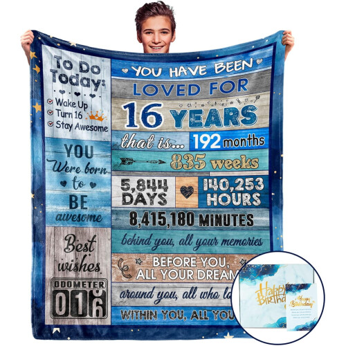 Sweet16Gifts για Κορίτσια & Αγόρια – Κουβέρτα Γενεθλίων 40"x50" με Κουτί Δώρου, Συμβατή με
