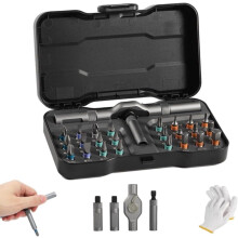 24-in-1 Magnetic Screwdriver Set with Ratchet, Removable T-Handle, Compact & Portable – Compatible with DIY, Furniture
