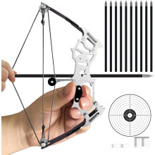 Mini Archery Bow Set – Right Hand, Metal Compound Bow for Hunting, Shooting Practice & Fun; Compatible with RH/LH