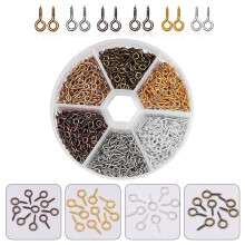 Mini Screw Hooks Eye Pin Hook Multi-colored 600pcs 0.1x0.4x0.8in