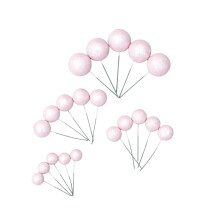 Juego de bolas de espuma con purpurina de colores, kit de 20 adornos para tartas de varios tamaños: decoración festiva para postres y regalos,