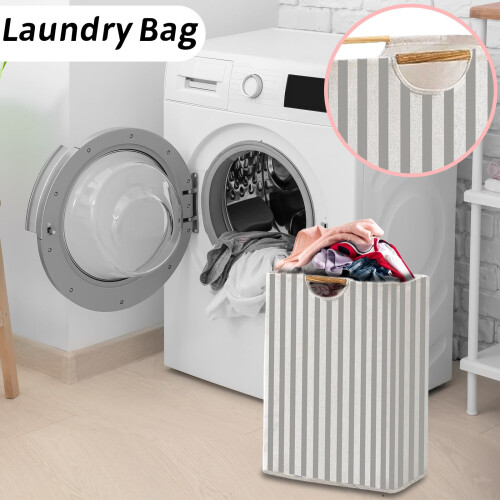 Αδιάβροχο καλάθι πλυντηρίου 80L με λαβές – Ελεύθερο, πτυσσόμενο, για 2