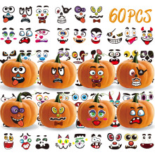 Halloween Pumpkin Stickers Kit Face Decals 60