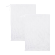 Grands sacs à linge en filet (2 pièces) – Cordon de serrage, doublés, lavables en machine, adaptés aux voyages, au sport et aux auberges de