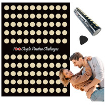 100 Couple Challenge Scratch Off Poster, Date Night Ideas & Relationship Goals, Fun Activity for Anniversaries & Newlyweds 6.5" x 23.4" 1PC