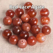 Runde naturlige agatsten løse perler 4 mm 6 mm 8 mm 10 mm 12 mm 14 mm - rød blonde agat - 4 mm (50 stk.)