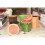 2pcs Fruit-Themed Folding Storage Organizer Stools with Seat and Small Storage Box - Orange 5