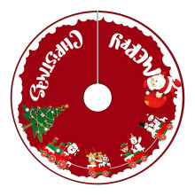 24" White Christmas Tree Skirt with Snowflakes – Red Trim, Holiday Decor for Indoor/Outdoor Use