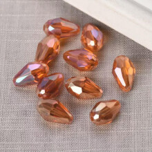 Lote de cuentas sueltas de cristal facetado para manualidades en forma de lágrima de 5x3, 7x5, 12x8, 15x10 y 18x12 mm (20 unidades) - Color naranja