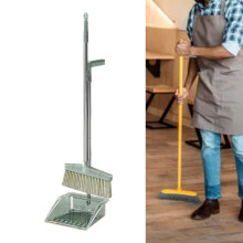 Space-Saving Broom and Dustpan Set