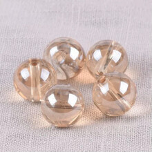 Crystal Glass Beads Round Glossy Champagne 6mm 50pcs