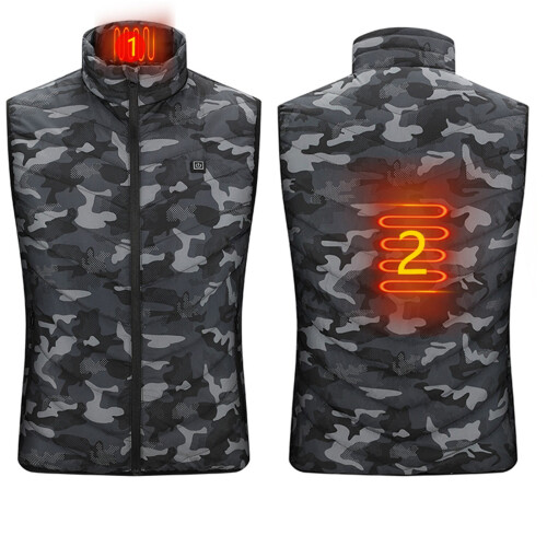 Γιλέκο Unisex με θερμοστατική θέρμανση, 2-9 ζώνες, 3 επίπεδα, τροφοδοσία μέσω USB –