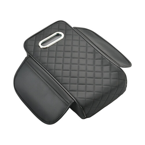 Generic Car Armrest Cushion Armrest Pillow Tissue Box Universal Center Black 2