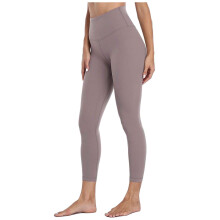 Damen Slim-Fit-Hose, locker geschnitten, Damen High Waist, einfarbig, eng anliegend, Fitness-Yogahose, hautfarben, verdeckte Yogahose