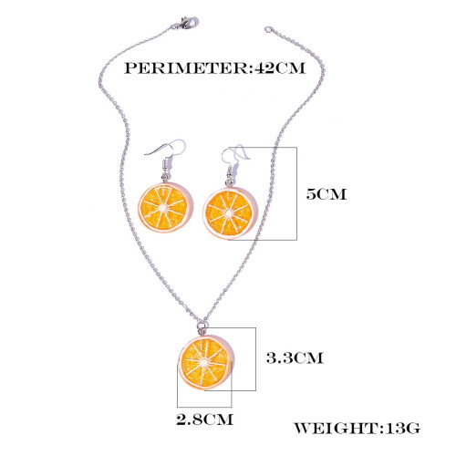 Boho Lemon Dangle Earrings Orange Fruit Women 2