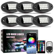 LED Rock Lights 6 Pods Underglow Light with App Control Waterproof Car Neon Lights Kit for Car Truck ATV UTV SUV Offroad Boat